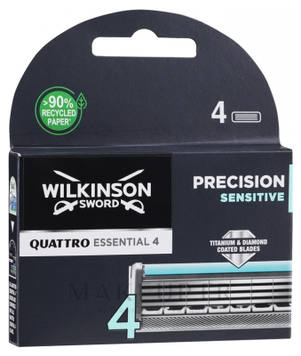 Wilkinson Quattro Essential 4 Cuchillas Precision Sensitive 4 Cuchillas