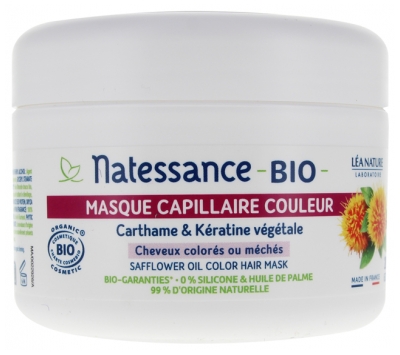 Natessance Masque Capillaire Couleur Carthame et Kératine Végétale Bio 200 ml