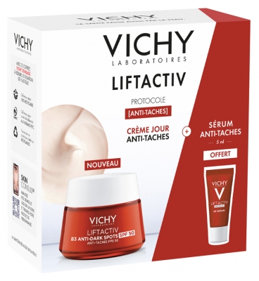 Vichy LiftActiv B3 Anti-Dark Spots Creme SPF50 50 ml + Specialist B3 Serum Gegen Braune Flecken & Falten 5 ml Gratis