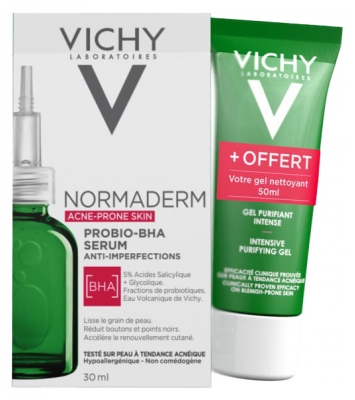 Vichy Normaderm Probio-BHA Sérum Anti-Imperfections 30 ml + Gel Nettoyant Purifiant Profond 50 ml Offert