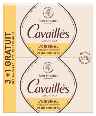 Rogé Cavaillès Original Extra Gentle Zeep Set van 3 x 250 g + 1 Gratis