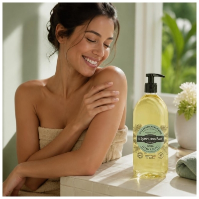 Le Comptoir du Bain Huile de Douche Parfumée Escale à Tahiti 1 L