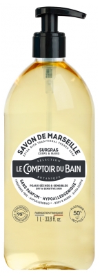 Le Comptoir du Bain Savon Surgras de Marseille Hypoallergénique 1 L