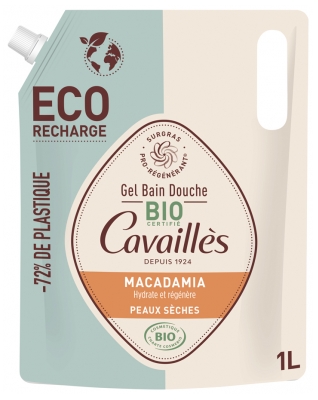 Rogé Cavaillès Macadamia Organiczny żel do Kąpieli i pod Prysznic do Skóry Suchej Eco-Refill 1 L