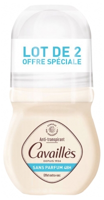 Rogé Cavaillès Absorb+ 48H Déodorant Sans Parfum Roll-On Lot de 2 x 50 ml