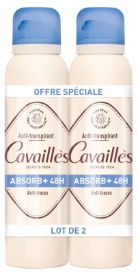Rogé Cavaillès Absorb+ 48H Déodorant Anti-Traces Spray Lot de 2 x 150 ml