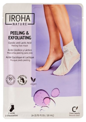Iroha Nature Mască Peeling pentru Picioare cu Acid Glicolic și Lactic 2 x 20 ml