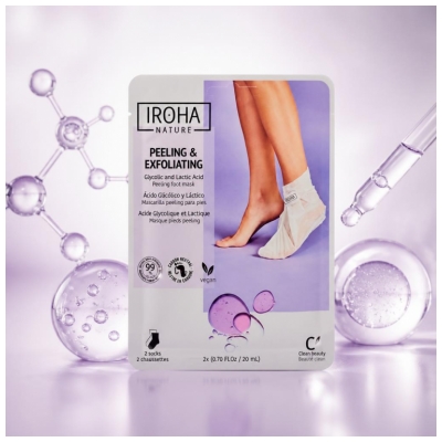 Iroha Nature Maschera Peeling Piedi All'acido Glicolico e Lattico 2 x 20 ml