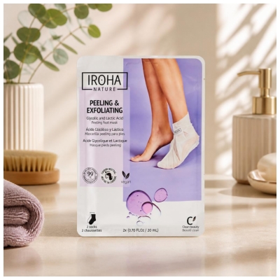 Iroha Nature Peeling Fodmaske Glykolsyre og Mælkesyre 2 x 20 ml