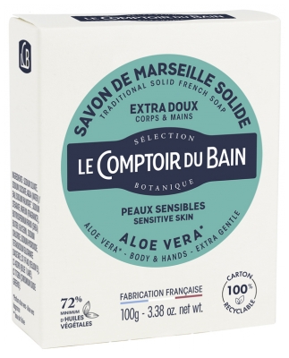 Le Comptoir du Bain Marsiglia Sapone Solido Extra Delicato All'aloe Vera 100 g