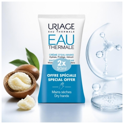 Uriage Krém na ruce s vodou, balení 2 x 50 ml