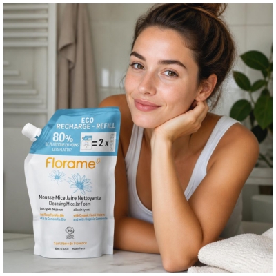 Florame Mousse Micellaire Nettoyante Bio Eco Recharge 300 ml