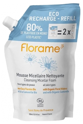 Florame Mousse Micellaire Nettoyante Bio Eco Recharge 300 ml