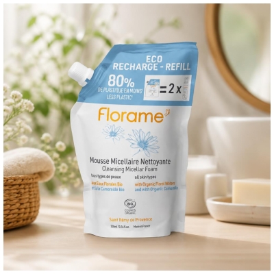 Florame Organic Cleansing Micellar Foam Eco Refill 300ml