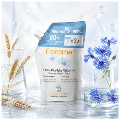 Florame Organic Cleansing Micellar Foam Eco Refill 300ml