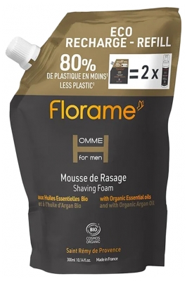 Florame Homme Mousse de Rasage Bio Eco Recharge 300 ml