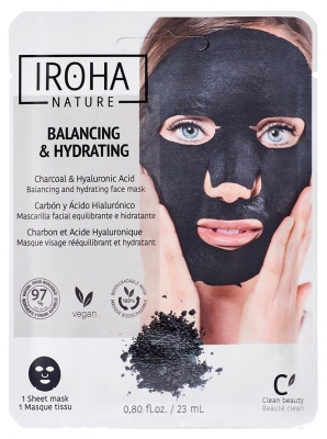 Iroha Nature Hiili ja Hyaluronihappo Tasapainottava Kasvonaamio 23 ml