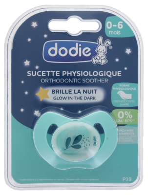 Dodie Physiological Night Silicone Soother 0-6 Months N°P39 - Model: Light Green Moon