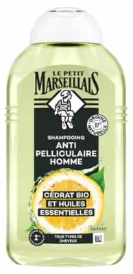 Le Petit Marseillais Shampoing Anti-Pelliculaire Homme Cédrat Bio et Huiles Essentielles 250 ml