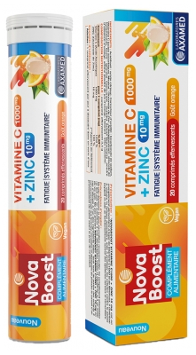 Nova Boost Vitamine C 1000 mg + Zinc 10 mg 20 Comprimés Effervescents