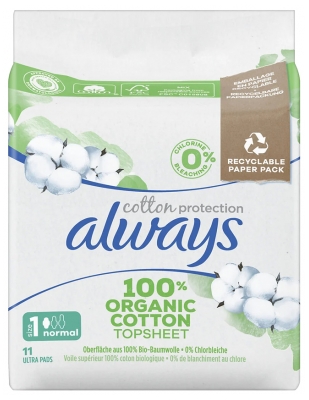Always Cotton Protection 11 Serviettes Hygiéniques Taille 1