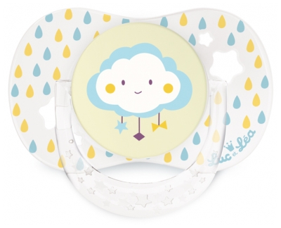 Luc et Léa Physiological Silicon Soother with Ring 0 - 6 Months - Model: Cloud