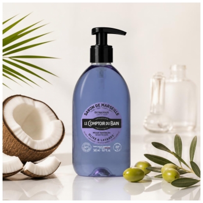 Le Comptoir du Bain Savon de Marseille Olive-Lavande 500 ml