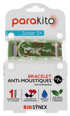 Parakito Bracelet Anti-Moustiques Rechargeable Junior - Modèle : Camouflage