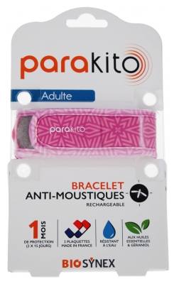 Parakito Bracelet Anti-Moustiques Rechargeable Adulte - Modèle : Graphic Violet