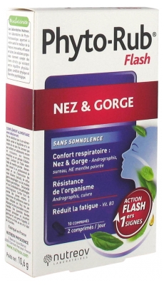 Nutreov Phyto-Rub Flash Nez & Gorge 10 Comprimés