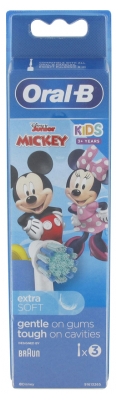 Oral-B Disney Kids 3 Ans et + 3 Têtes de Rechange - Modèle : Mickey
