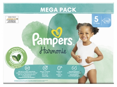 Pampers Harmonie 70 Couches Taille 5 (11-16 kg)