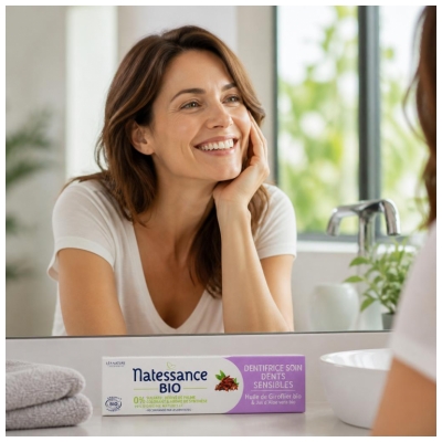 Natessance Dentifrice Soin Dents Sensibles Huile de Giroflier Bio 75 ml