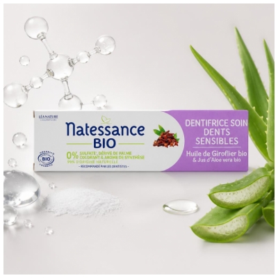 Natessance Dentifricio per Denti Sensibili All'olio di Chiodi di Garofano Biologico 75 ml
