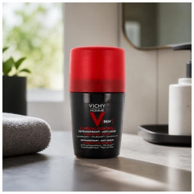 Vichy Homme Clinical Control Deodorant Antiperspirant Anti-Miros 96H Roll-On 50 ml