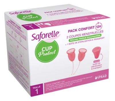 Saforelle Cup Protect 2 Menstrual Cups Size 1