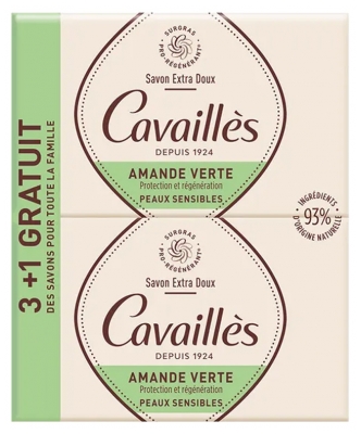 Rogé Cavaillès Sabonete Extra Suave Amêndoa Verde Pack de 3 x 250 g + 1 Grátis