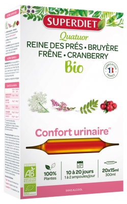 Superdiet Meadowsweet Quartet Urinary Comfort Organic 20 Fiolek