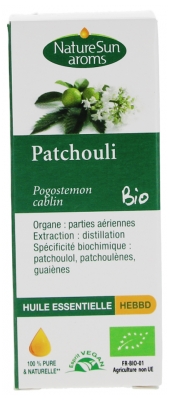 NatureSun Aroms Bioloģiskā pačūlijas ēteriskā eļļa 10 ml