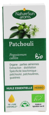 NatureSun Aroms Olio Essenziale di Patchouli (Pogostemon Cablin) Organico 10 ml