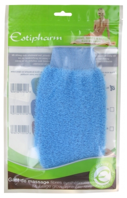 Estipharm Synthetic Fibers Massage Glove Plain - Colour: Blue