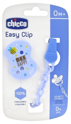Chicco Easy Clip Chain Soother-Clipper 0 Month and + - Colour: Blue