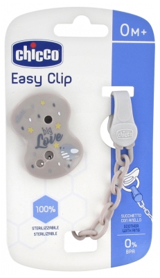Chicco Easy Clip Chain Soother-Clipper 0 Month and + - Colour: Grey