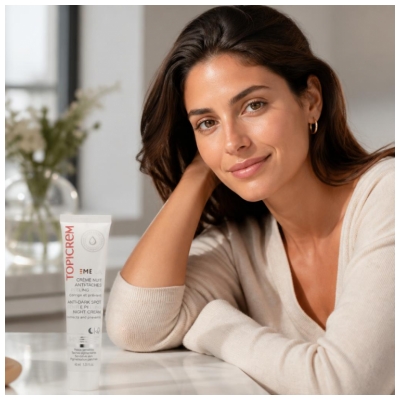Topicrem MELA Nachtcreme Gegen Pigmentflecken Sanftes Peeling 40 ml