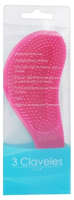 3 Claveles Detangling Brush 18cm - Colour: Pink Picots