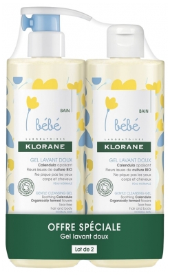 Klorane Baby Badepflege Mildes Schaumgel Set 2 x 500 ml