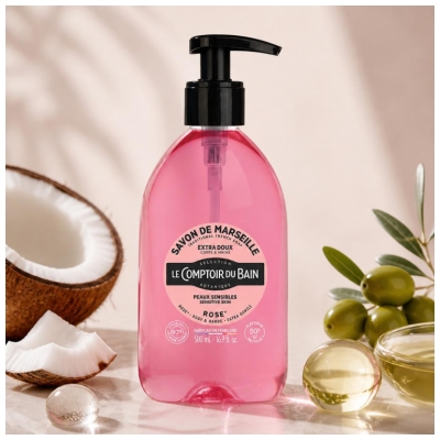 Le Comptoir du Bain Savon de Marseille Rose 500 ml