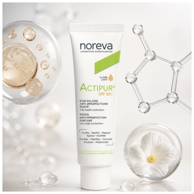 Noreva Actipur Anti-Imperfektionen Sonnenpflege SPF50+ Teinte Claire 30 ml