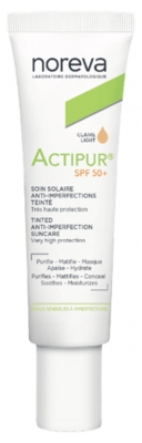 Noreva Actipur Soin Solaire Anti-Imperfections SPF50+ Teinte Claire 30 ml