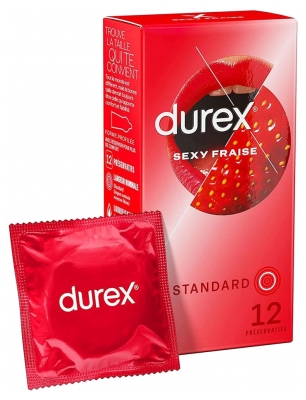 Durex Sexy Fraise 10 Lubricated Condoms